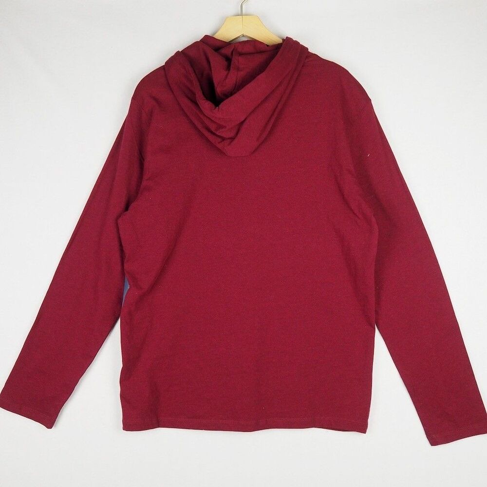 Polo Ralph Lauren Red Jersey Hooded T-Shirt Mens Medium Embroidered Pony - Picture 3 of 10